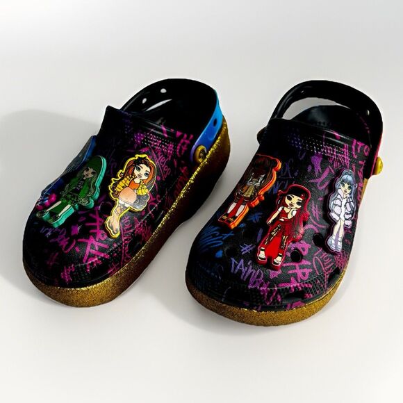 Crocs Rainbow High Platform Clogs Girls Size J1 Dolls Cutie Crush Kids EUC - Picture 1 of 6